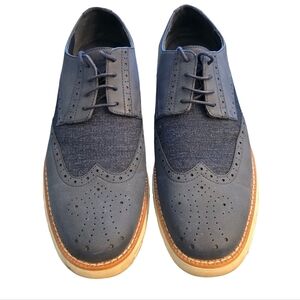 Nautica | Men’s Navy Wingtip Oxford Shoes | Size 11 | Mixed Material